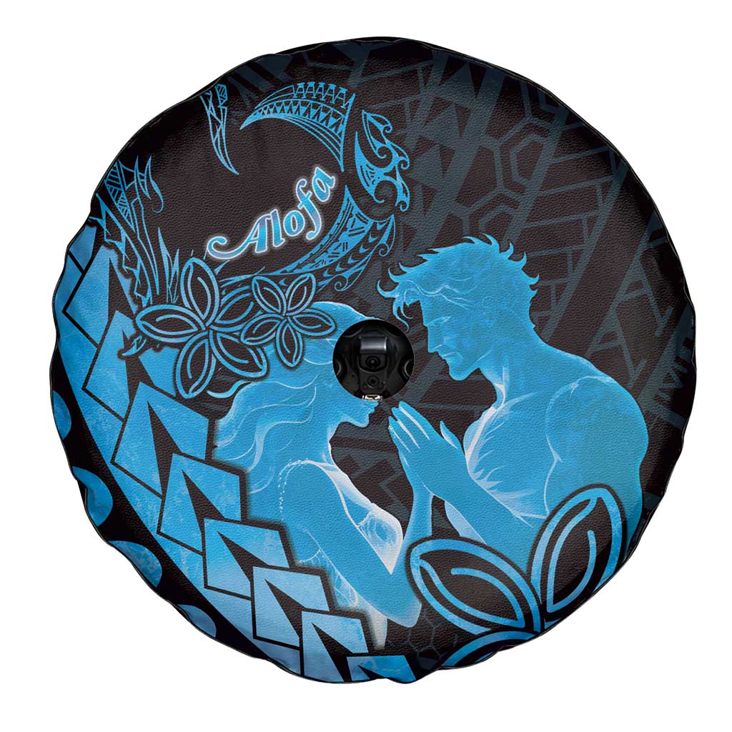 Alofa Samoa Valentine Blue Spare Tire Cover Love Is The Greatest Thing LT05 - Polynesian Pride