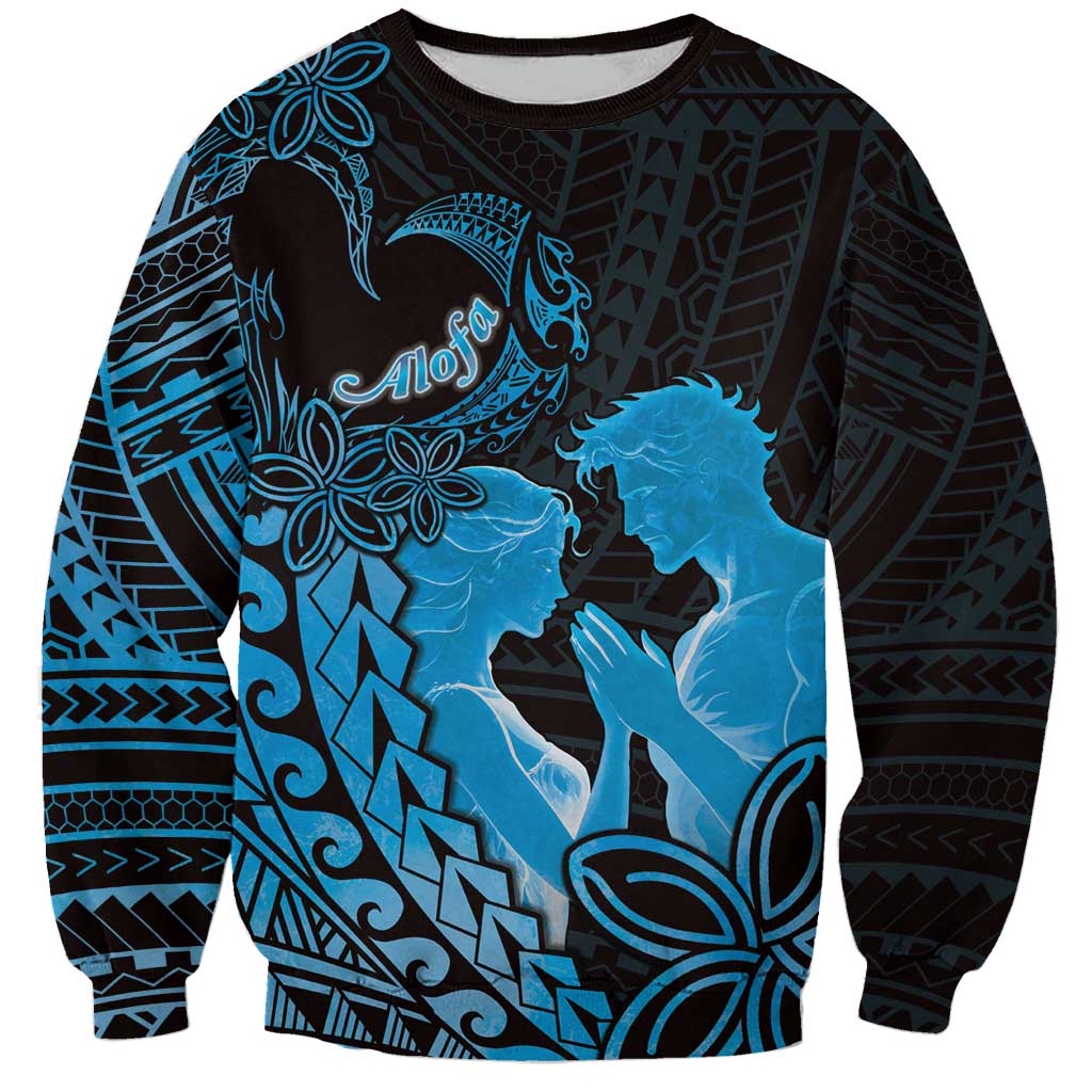 Alofa Samoa Valentine Blue Sweatshirt Love Is The Greatest Thing LT05 Unisex Blue - Polynesian Pride