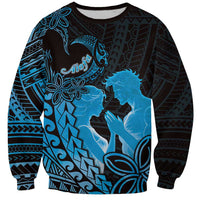Alofa Samoa Valentine Blue Sweatshirt Love Is The Greatest Thing LT05 Unisex Blue - Polynesian Pride