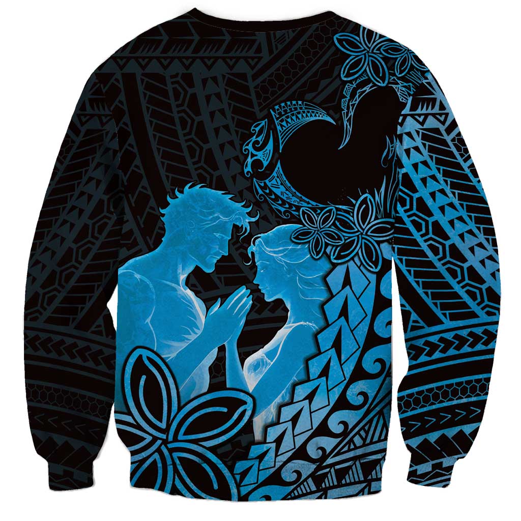 Alofa Samoa Valentine Blue Sweatshirt Love Is The Greatest Thing LT05 - Polynesian Pride