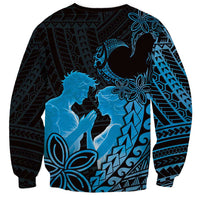 Alofa Samoa Valentine Blue Sweatshirt Love Is The Greatest Thing LT05 - Polynesian Pride