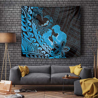 Alofa Samoa Valentine Blue Tapestry Love Is The Greatest Thing LT05 Blue - Polynesian Pride