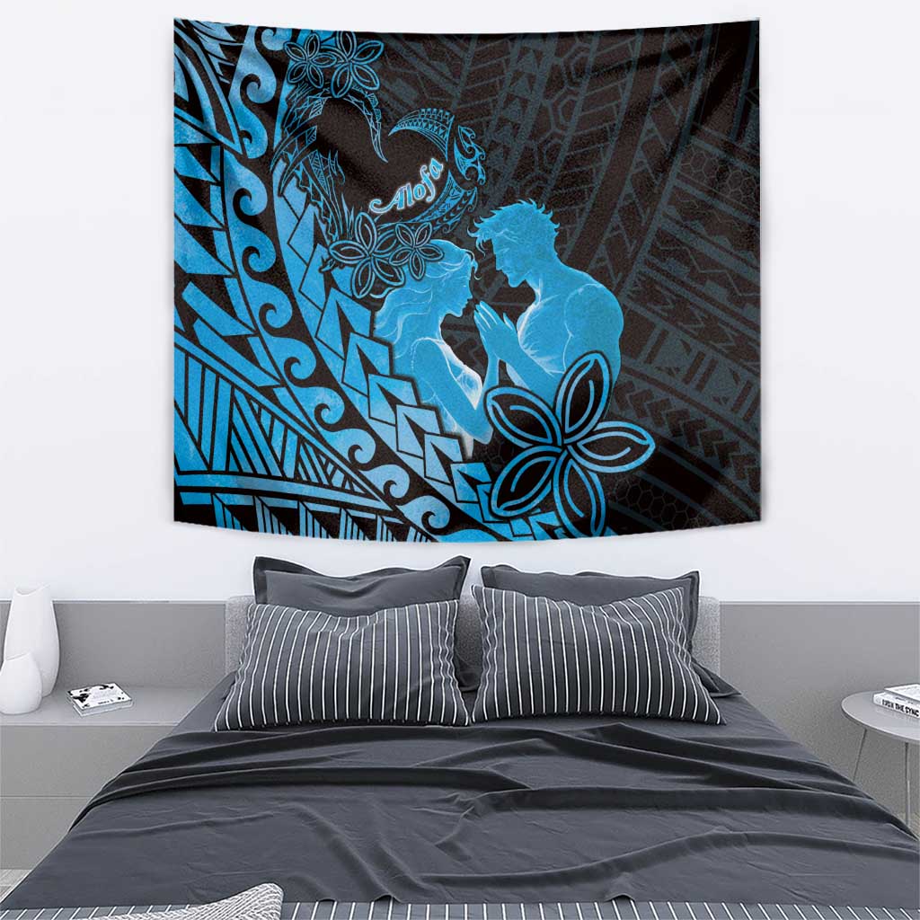 Alofa Samoa Valentine Blue Tapestry Love Is The Greatest Thing LT05 - Polynesian Pride