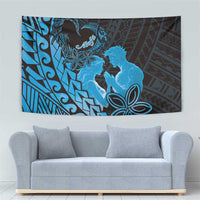 Alofa Samoa Valentine Blue Tapestry Love Is The Greatest Thing LT05 - Polynesian Pride