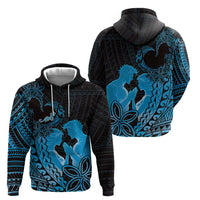 Alofa Samoa Valentine Blue Zip Hoodie Love Is The Greatest Thing LT05 - Polynesian Pride