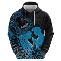Alofa Samoa Valentine Blue Zip Hoodie Love Is The Greatest Thing LT05 - Polynesian Pride