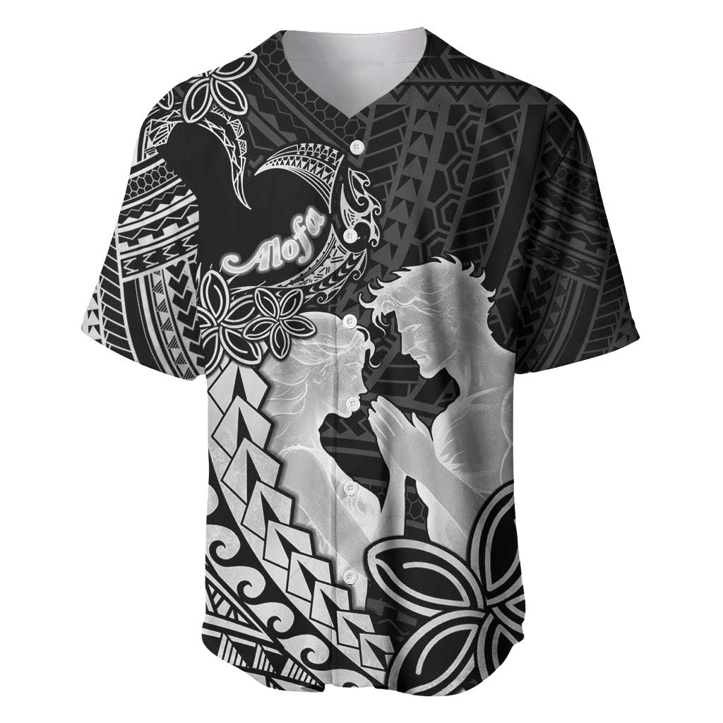 Alofa Samoa Valentine Black Baseball Jersey Love Is The Greatest Thing LT05 Black - Polynesian Pride