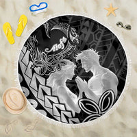 Alofa Samoa Valentine Black Beach Blanket Love Is The Greatest Thing LT05 One Size 150cm Black - Polynesian Pride