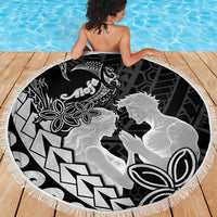 Alofa Samoa Valentine Black Beach Blanket Love Is The Greatest Thing LT05 - Polynesian Pride
