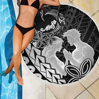 Alofa Samoa Valentine Black Beach Blanket Love Is The Greatest Thing LT05 - Polynesian Pride