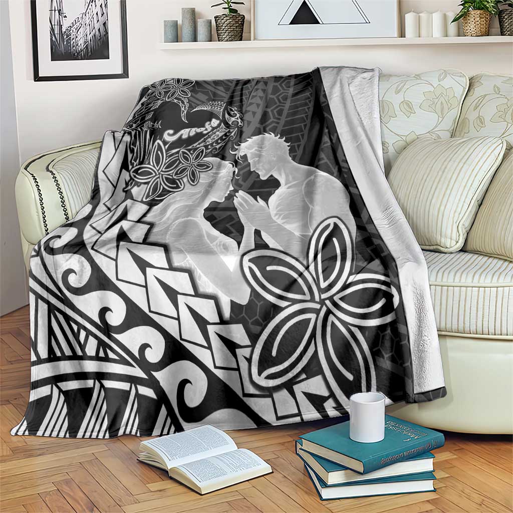 Alofa Samoa Valentine Black Blanket Love Is The Greatest Thing LT05 Black - Polynesian Pride