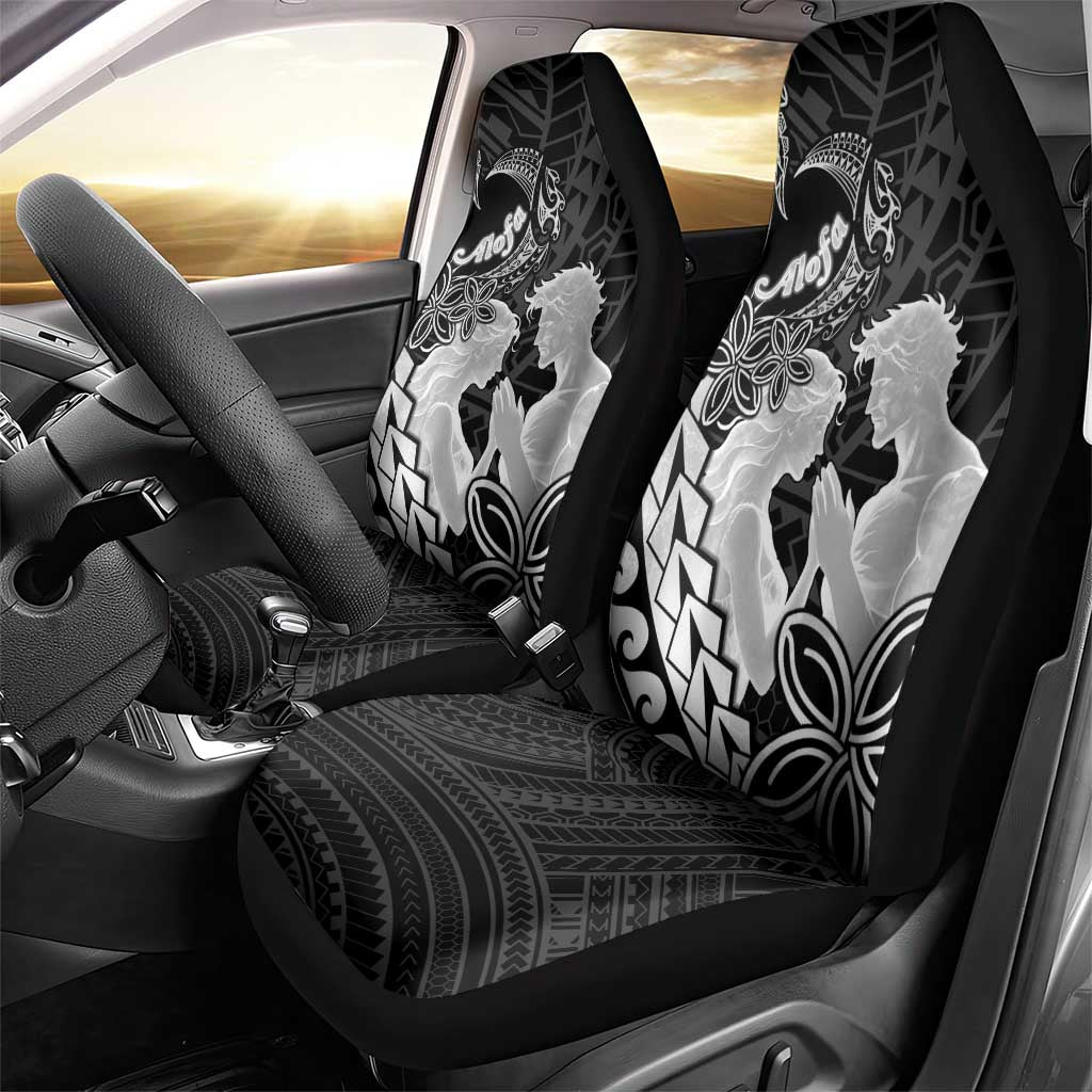 Alofa Samoa Valentine Black Car Seat Cover Love Is The Greatest Thing LT05 - Polynesian Pride