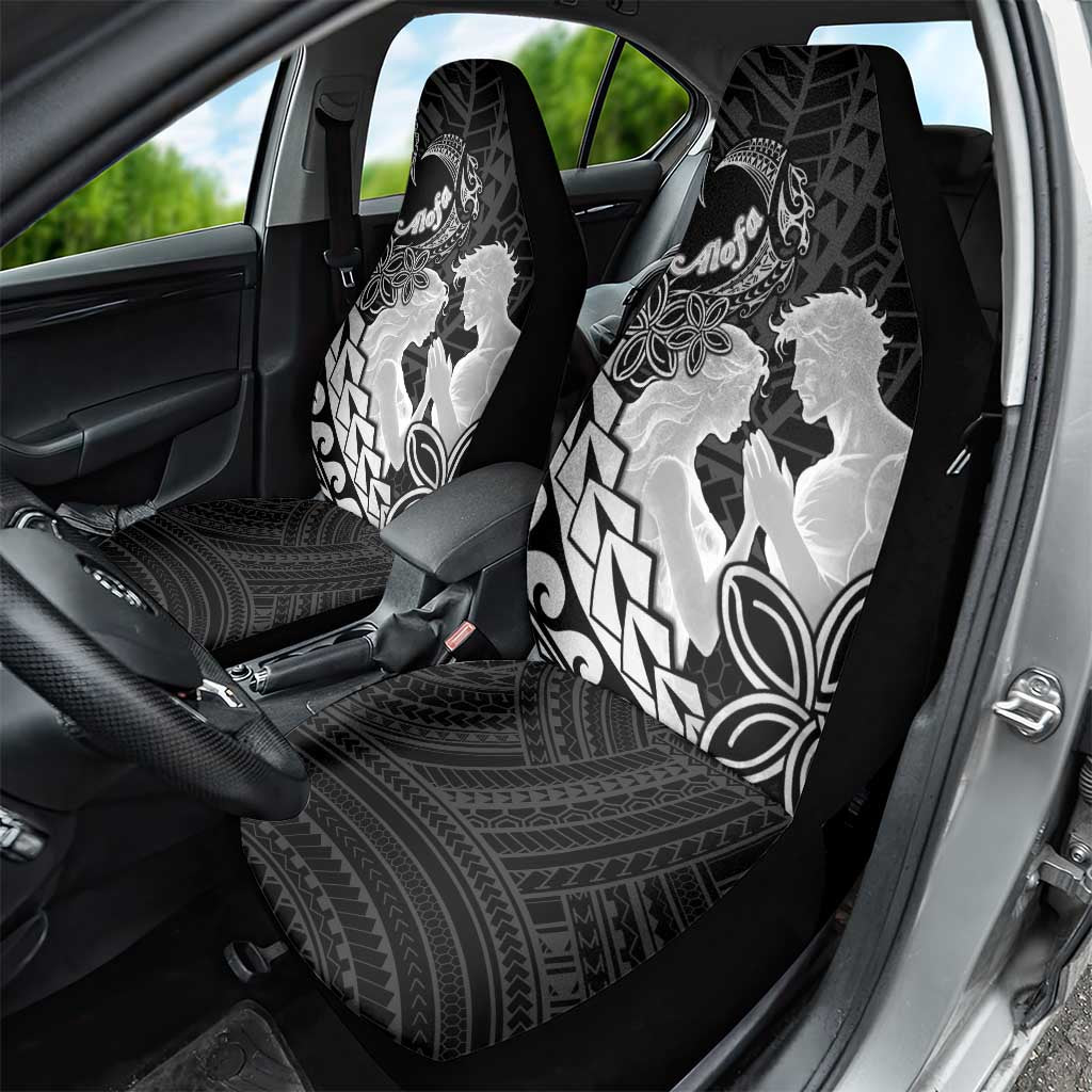 Alofa Samoa Valentine Black Car Seat Cover Love Is The Greatest Thing LT05 - Polynesian Pride