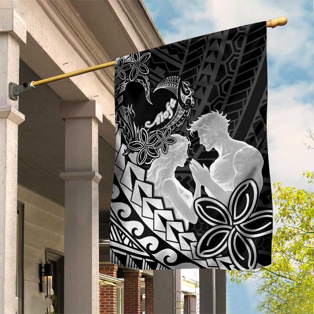 Alofa Samoa Valentine Black Garden Flag Love Is The Greatest Thing LT05 House Flag Black - Polynesian Pride