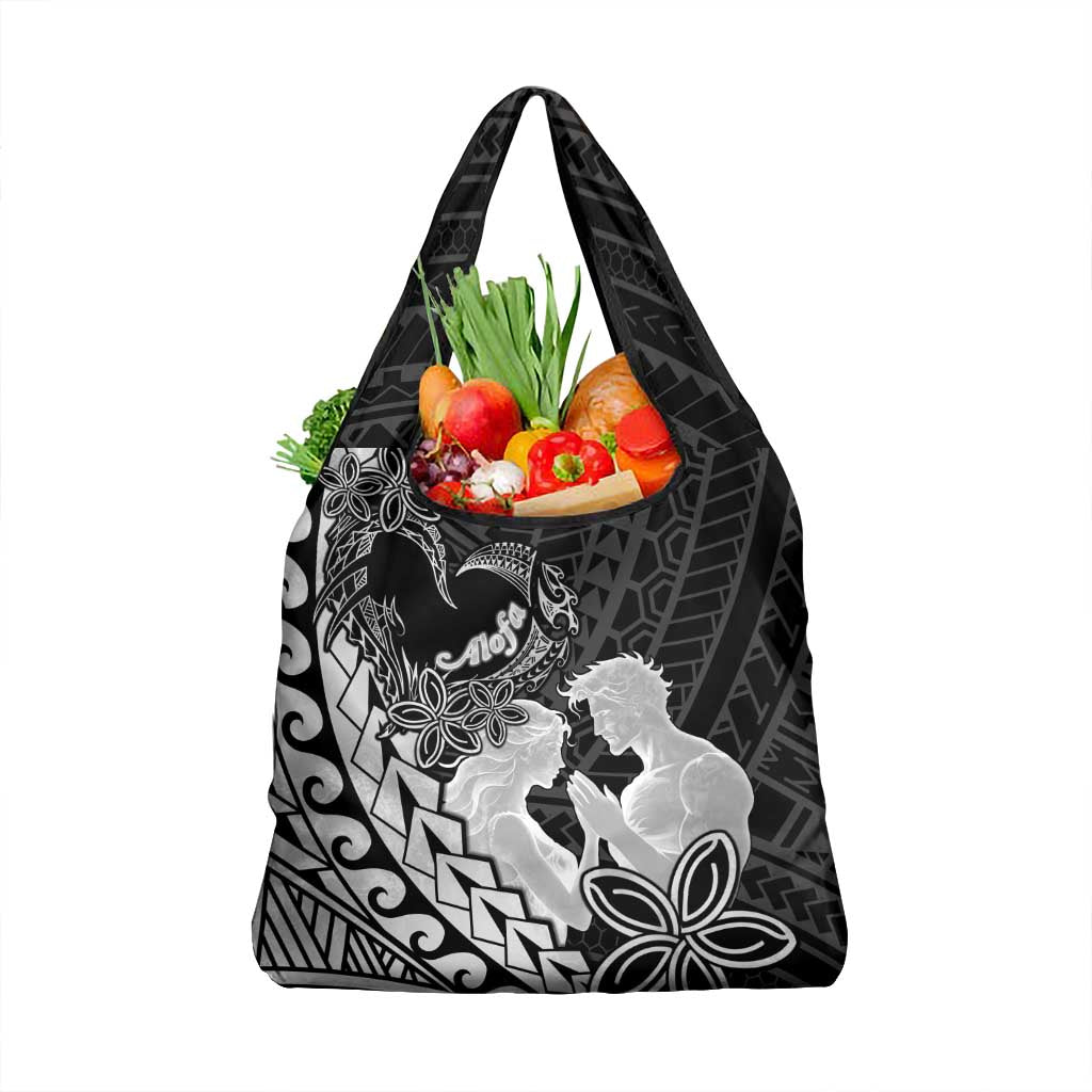 Alofa Samoa Valentine Black Grocery Bag Love Is The Greatest Thing LT05 1-pack One Size Black - Polynesian Pride