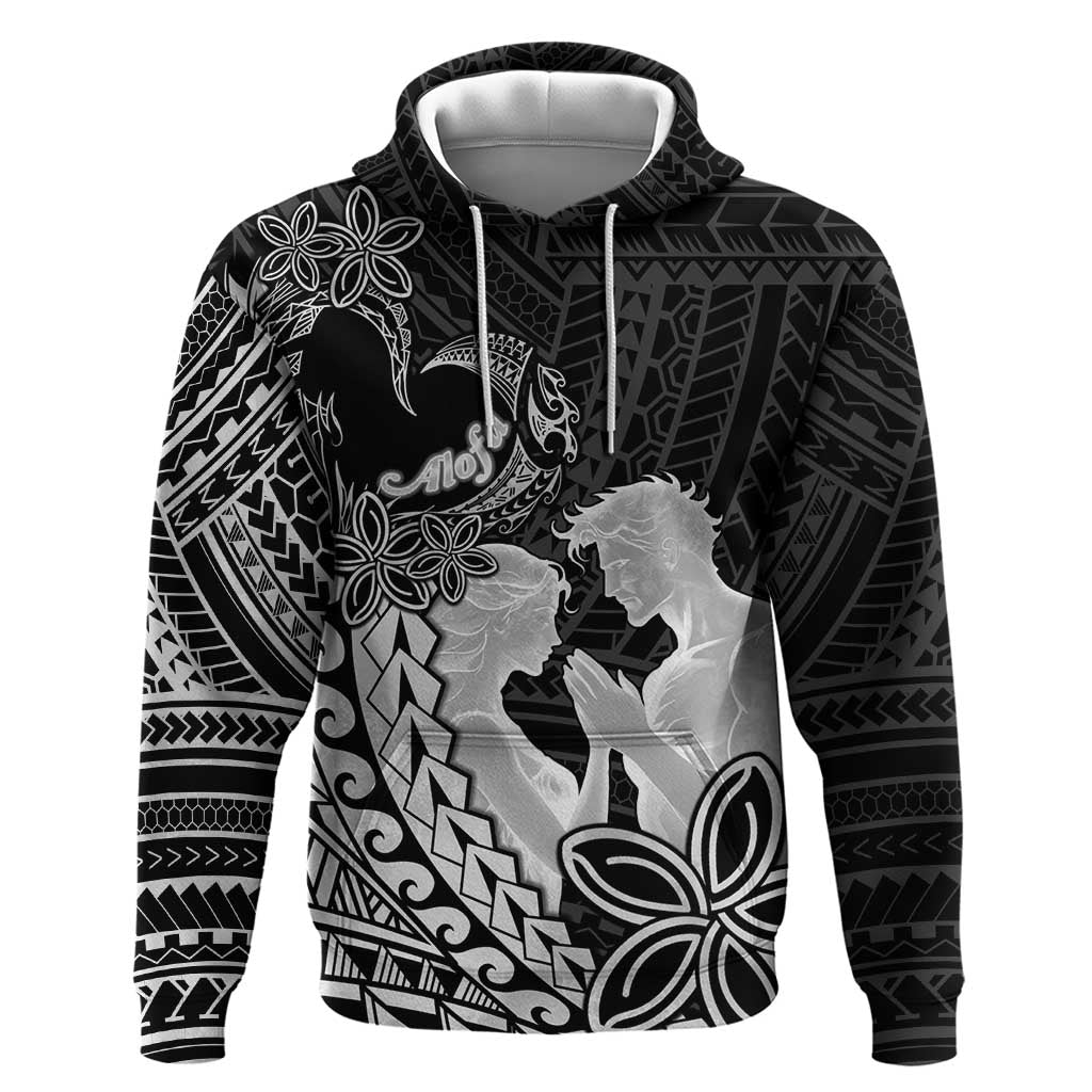Alofa Samoa Valentine Black Hoodie Love Is The Greatest Thing LT05 Pullover Hoodie Black - Polynesian Pride