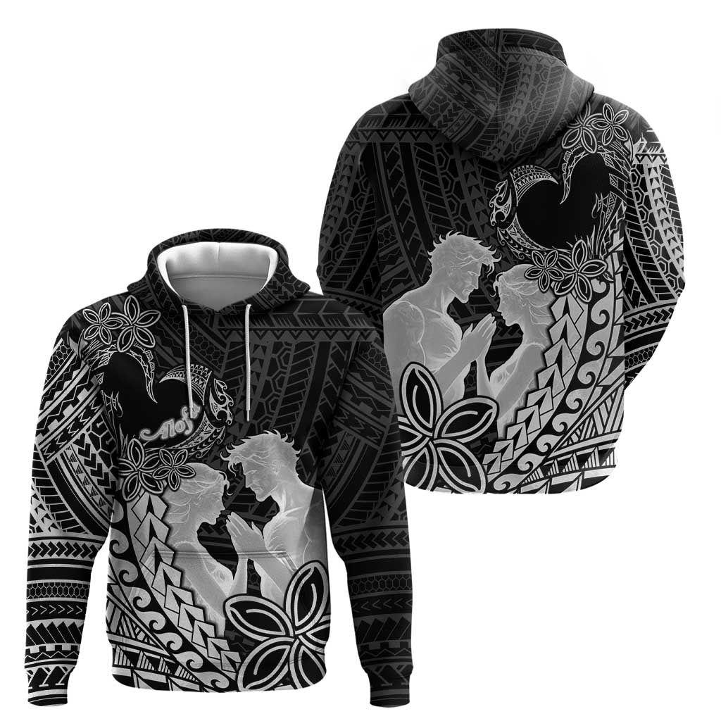 Alofa Samoa Valentine Black Hoodie Love Is The Greatest Thing LT05 - Polynesian Pride