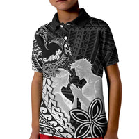 Alofa Samoa Valentine Black Kid Polo Shirt Love Is The Greatest Thing LT05 Kid Black - Polynesian Pride