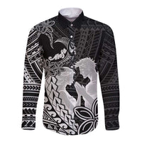 Alofa Samoa Valentine Black Long Sleeve Button Shirt Love Is The Greatest Thing LT05 Unisex Black - Polynesian Pride