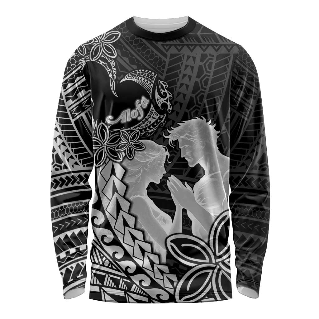 Alofa Samoa Valentine Black Long Sleeve Shirt Love Is The Greatest Thing LT05 Unisex Black - Polynesian Pride