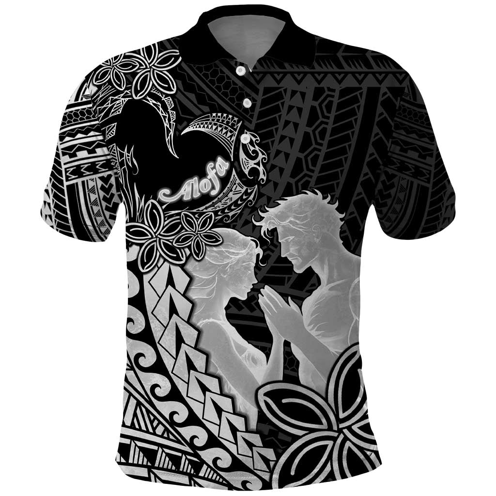 Alofa Samoa Valentine Black Polo Shirt Love Is The Greatest Thing LT05 Black - Polynesian Pride