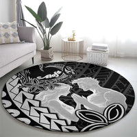 Alofa Samoa Valentine Black Round Carpet Love Is The Greatest Thing LT05 - Polynesian Pride