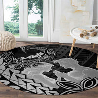 Alofa Samoa Valentine Black Round Carpet Love Is The Greatest Thing LT05 - Polynesian Pride