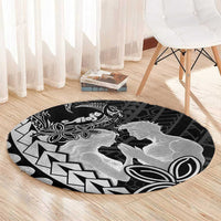 Alofa Samoa Valentine Black Round Carpet Love Is The Greatest Thing LT05 - Polynesian Pride