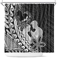 Alofa Samoa Valentine Black Shower Curtain Love Is The Greatest Thing LT05 Black - Polynesian Pride