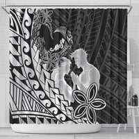 Alofa Samoa Valentine Black Shower Curtain Love Is The Greatest Thing LT05 - Polynesian Pride