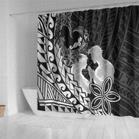 Alofa Samoa Valentine Black Shower Curtain Love Is The Greatest Thing LT05 - Polynesian Pride