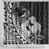 Alofa Samoa Valentine Black Shower Curtain Love Is The Greatest Thing LT05 - Polynesian Pride