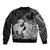 Alofa Samoa Valentine Black Sleeve Zip Bomber Jacket Love Is The Greatest Thing