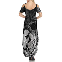 Alofa Samoa Valentine Black Summer Maxi Dress Love Is The Greatest Thing LT05 - Polynesian Pride