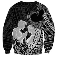 Alofa Samoa Valentine Black Sweatshirt Love Is The Greatest Thing LT05 - Polynesian Pride