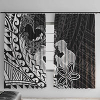 Alofa Samoa Valentine Black Window Curtain Love Is The Greatest Thing LT05 With Hooks Black - Polynesian Pride
