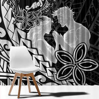 Alofa Samoa Valentine Black Window Curtain Love Is The Greatest Thing LT05 - Polynesian Pride