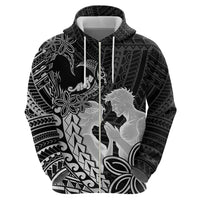 Alofa Samoa Valentine Black Zip Hoodie Love Is The Greatest Thing LT05 - Polynesian Pride