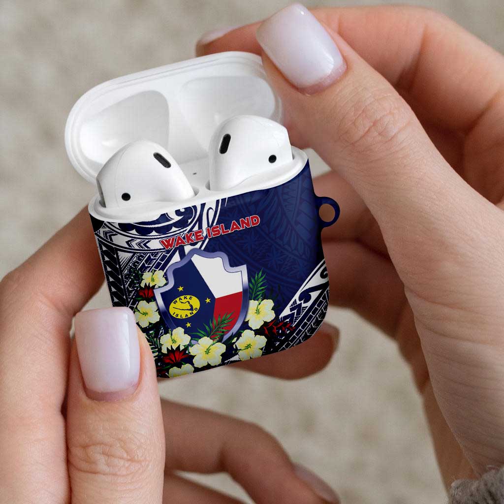 Wake Island AirPods Case Tribal Pattern With Hibiscus Flowers LT05 - Polynesian Pride