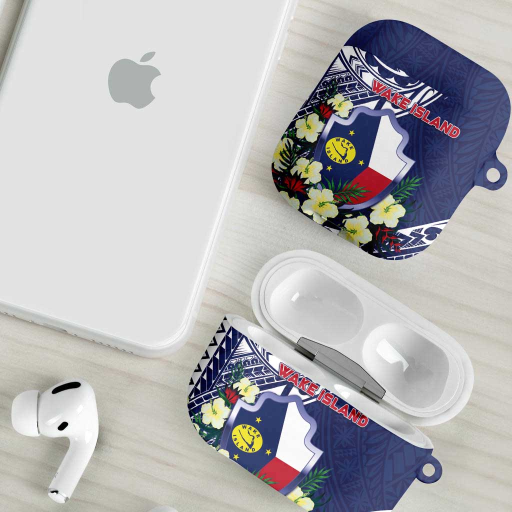Wake Island AirPods Case Tribal Pattern With Hibiscus Flowers LT05 - Polynesian Pride
