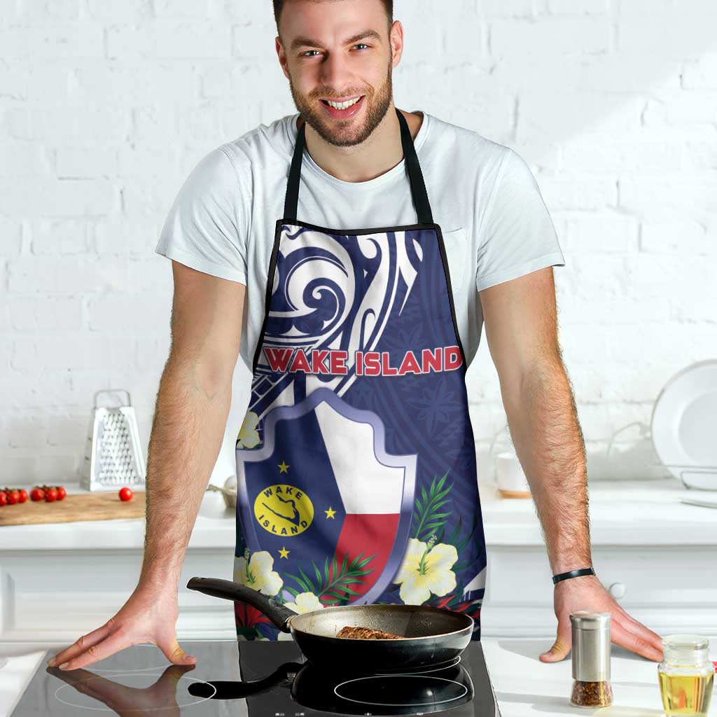 Wake Island Apron Tribal Pattern With Hibiscus Flowers LT05 - Polynesian Pride