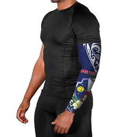 Personalised Wake Island Arm Sleeves Tribal Pattern With Hibiscus Flowers LT05 - Polynesian Pride