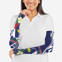 Personalised Wake Island Arm Sleeves Tribal Pattern With Hibiscus Flowers LT05 - Polynesian Pride