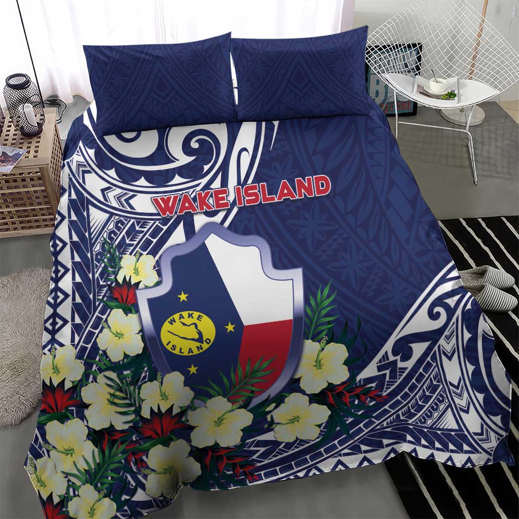 Wake Island Bedding Set Tribal Pattern With Hibiscus Flowers LT05 - Polynesian Pride