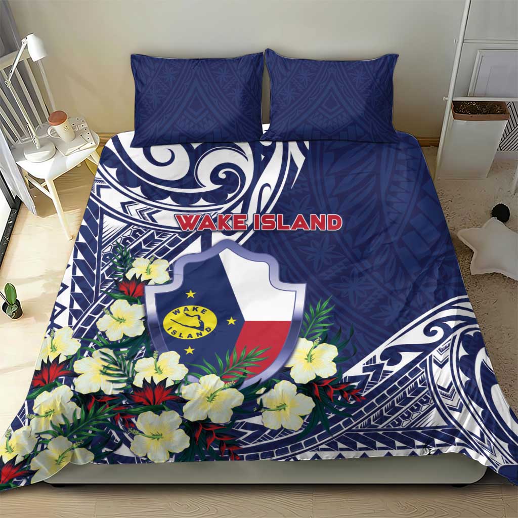 Wake Island Bedding Set Tribal Pattern With Hibiscus Flowers LT05 - Polynesian Pride