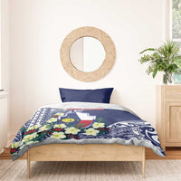 Wake Island Bedding Set Tribal Pattern With Hibiscus Flowers LT05 - Polynesian Pride