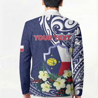 Personalised Wake Island Blazer Tribal Pattern With Hibiscus Flowers LT05 - Polynesian Pride