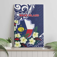 Wake Island Canvas Wall Art Tribal Pattern With Hibiscus Flowers LT05 - Polynesian Pride