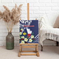 Wake Island Canvas Wall Art Tribal Pattern With Hibiscus Flowers LT05 - Polynesian Pride