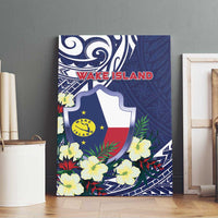 Wake Island Canvas Wall Art Tribal Pattern With Hibiscus Flowers LT05 - Polynesian Pride